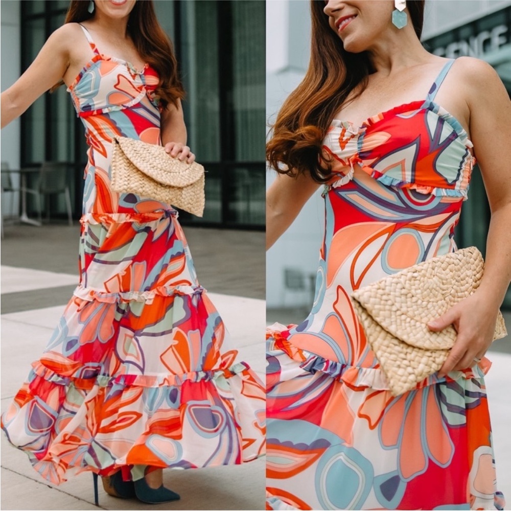 Alexis Vibrant Multicolor Maxi Dress